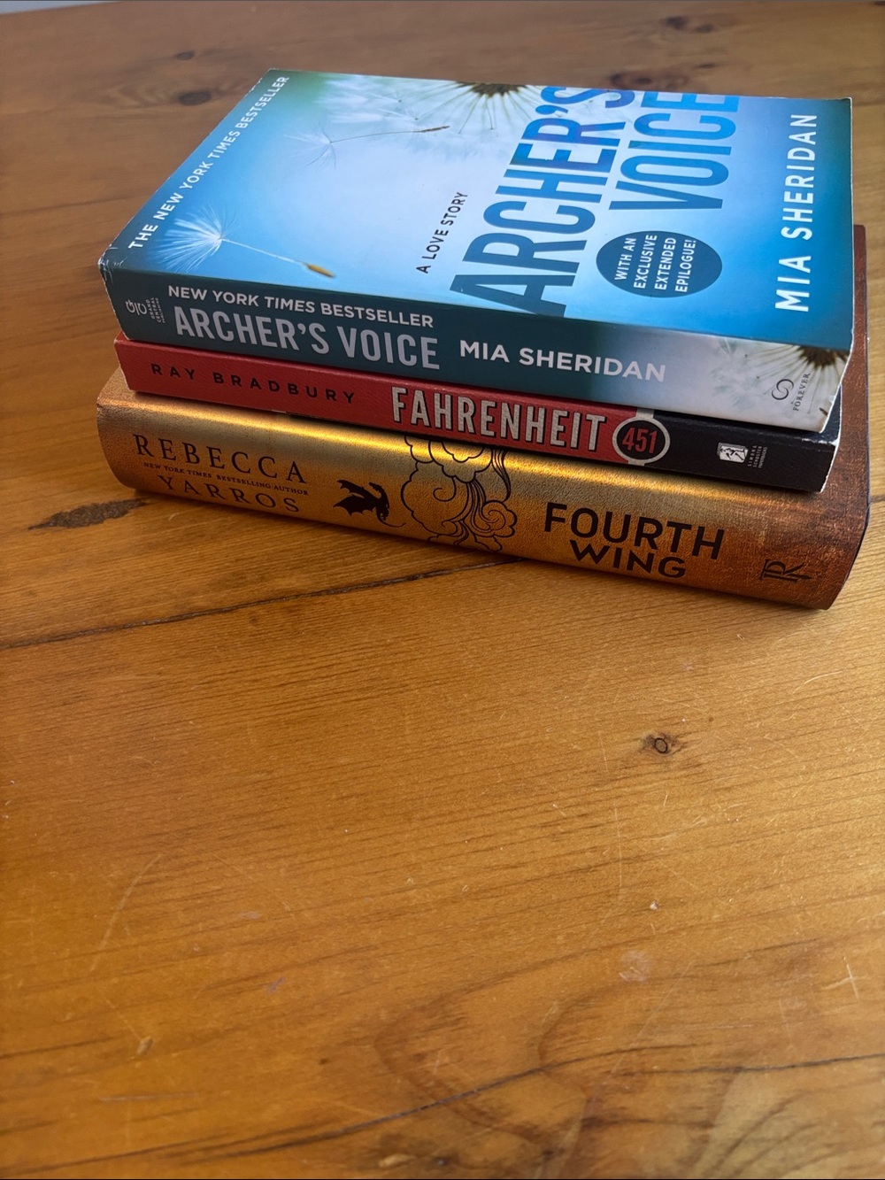 Bestselling Book Lot | Fourth Wing, Archer’s Voice & Fahrenheit 451